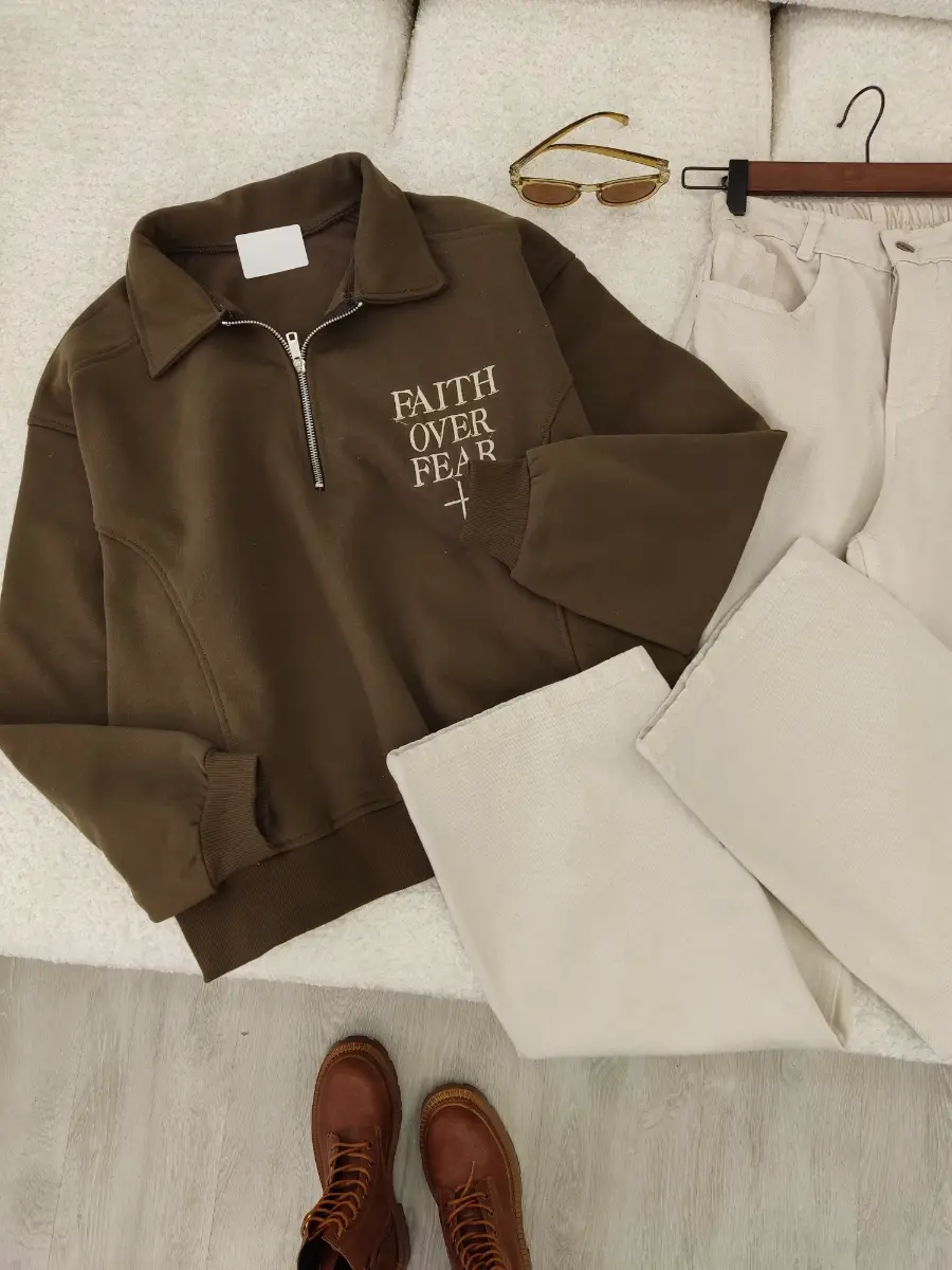 بلوز نیم زیپ پروانه